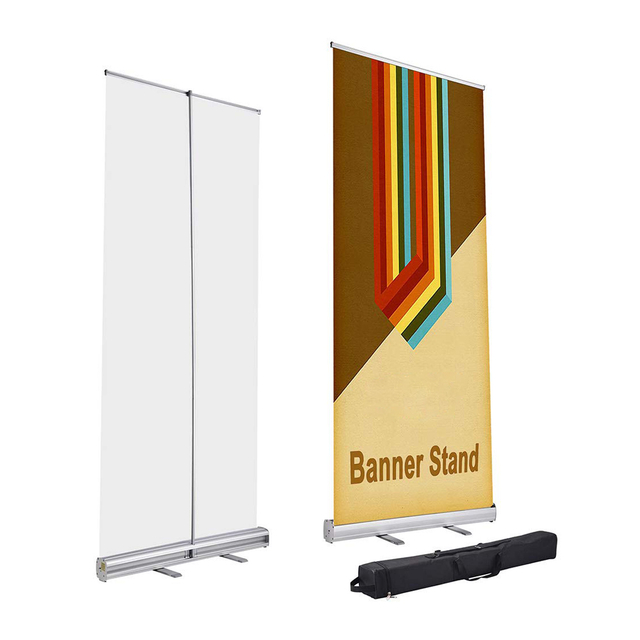 RUS-KM012 Hot Sell Stand Retractable Pull Up Banner Stand 80*20cm Roll Up Banner Stand