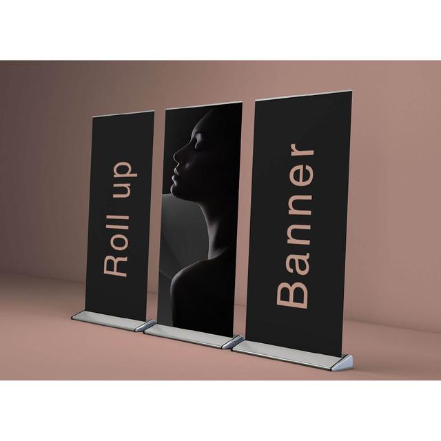 RUS-KM011 Cheap Roll Up Banner Stand Economical And Portable Aluminium Roll Up Banner Stand