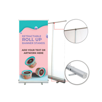 RUS-KM006 New Product 80 X 200 Roll Up Banner Stand Retractable Roll Up Banner Stand